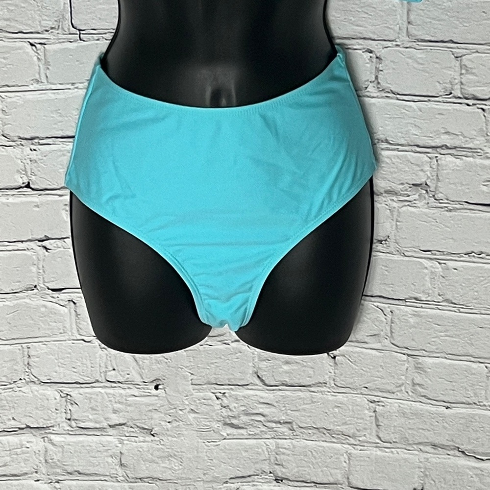 Turquoise High-Waisted Bikini Bottom